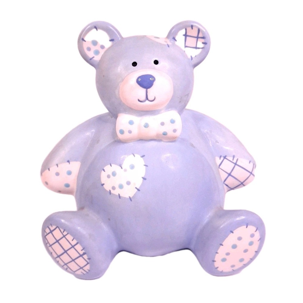Forlong Piggy Bank Blue  Teddy Bear‎  Kids Coin Saver Bank Baby Boy Gift